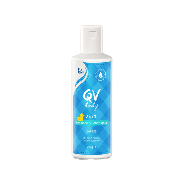 شامپو و نرم کننده کودک کیووی ایگو 200 میلی لیتر QV Baby 2 In 1 Shampoo & Conditioner